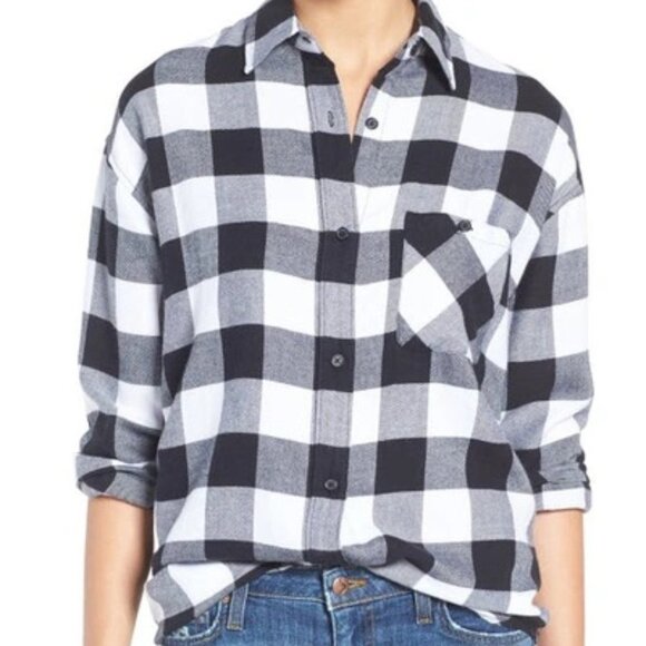 Rails Jackson Plaid Shirt in White/Black Check - Picture 1 of 4